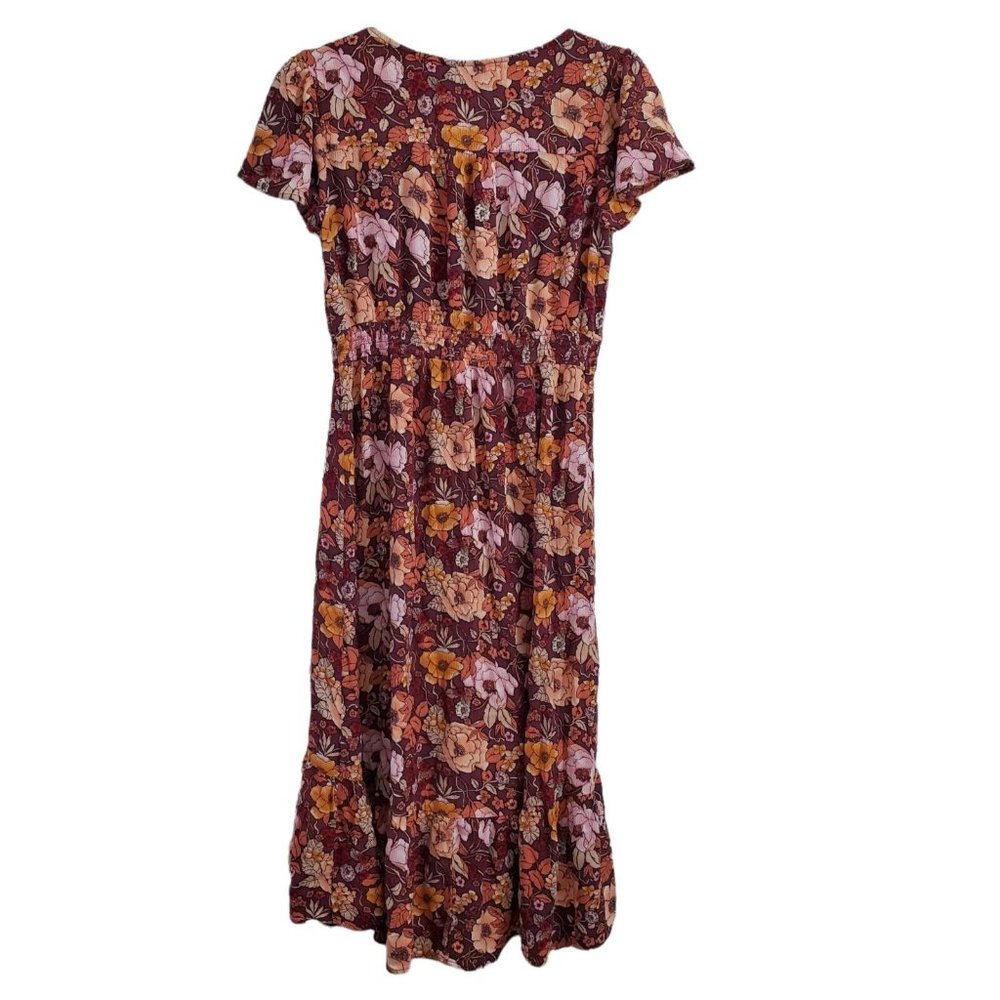 Knox Rose Midi Dress Medium Floral Cottage Core Prairie Tassel Button Front Boho - Picture 8 of 11